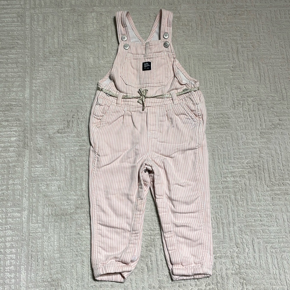 OshKosh pink overalls jeans Baby B’gosh 24M overalls bib pants